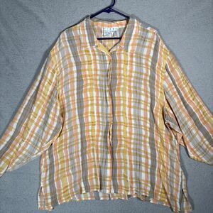 Vintage Piano Women’s Size 3X 100 Silk Button Down Shirt Lagenlook Cottagecore